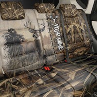 Personalized Born to Hunt Back Car Seat Cover Deer Hunting Lacing Detail and Camo Traditional