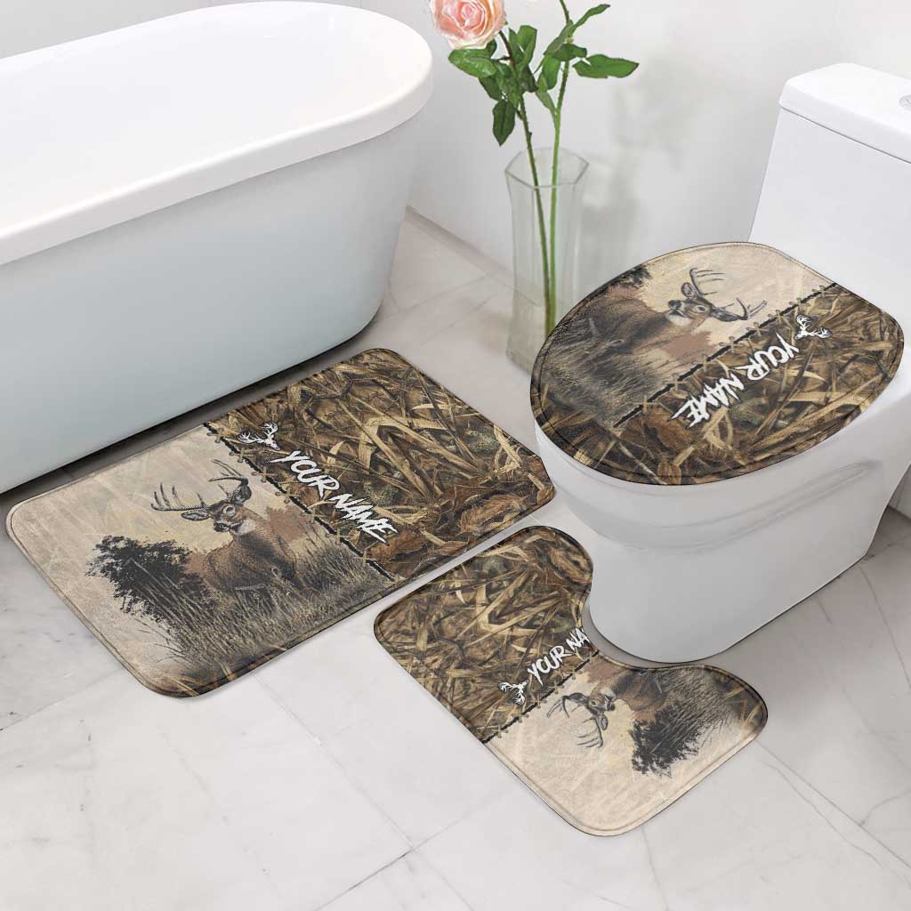 Personalized Born to Hunt Bathroom Set Deer Hunting Lacing Detail and Camo Traditional