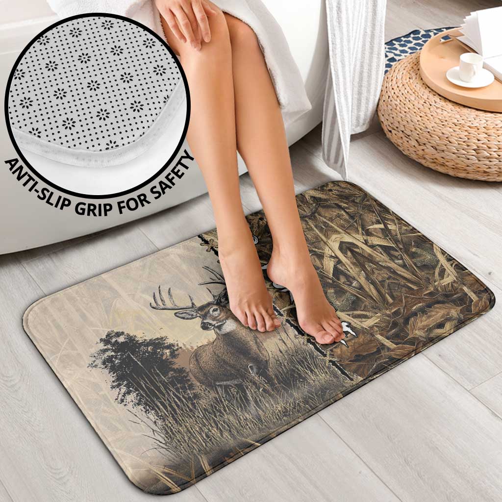 Personalized Born to Hunt Bathroom Set Deer Hunting Lacing Detail and Camo Traditional