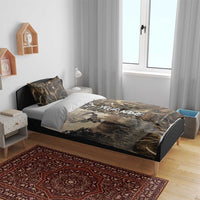 Personalized Born to Hunt Bedding Set Deer Hunting Lacing Detail and Camo Traditional