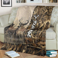 Personalized Born to Hunt Blanket Deer Hunting Lacing Detail and Camo Traditional