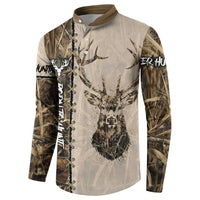 Personalized Born to Hunt Button Sweatshirt Deer Hunting Lacing Detail and Camo Traditional