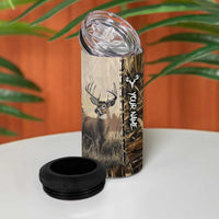 Personalized Born to Hunt 4 in 1 Can Cooler Tumbler Deer Hunting Lacing Detail and Camo Traditional