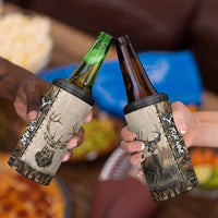 Personalized Born to Hunt 4 in 1 Can Cooler Tumbler Deer Hunting Lacing Detail and Camo Traditional