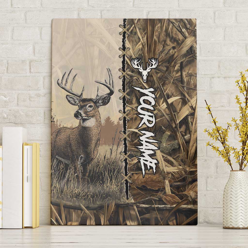 Personalized Born to Hunt Canvas Wall Art Deer Hunting Lacing Detail and Camo Traditional