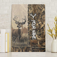 Personalized Born to Hunt Canvas Wall Art Deer Hunting Lacing Detail and Camo Traditional