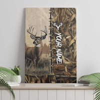 Personalized Born to Hunt Canvas Wall Art Deer Hunting Lacing Detail and Camo Traditional