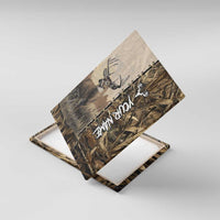 Personalized Born to Hunt Canvas Wall Art Deer Hunting Lacing Detail and Camo Traditional