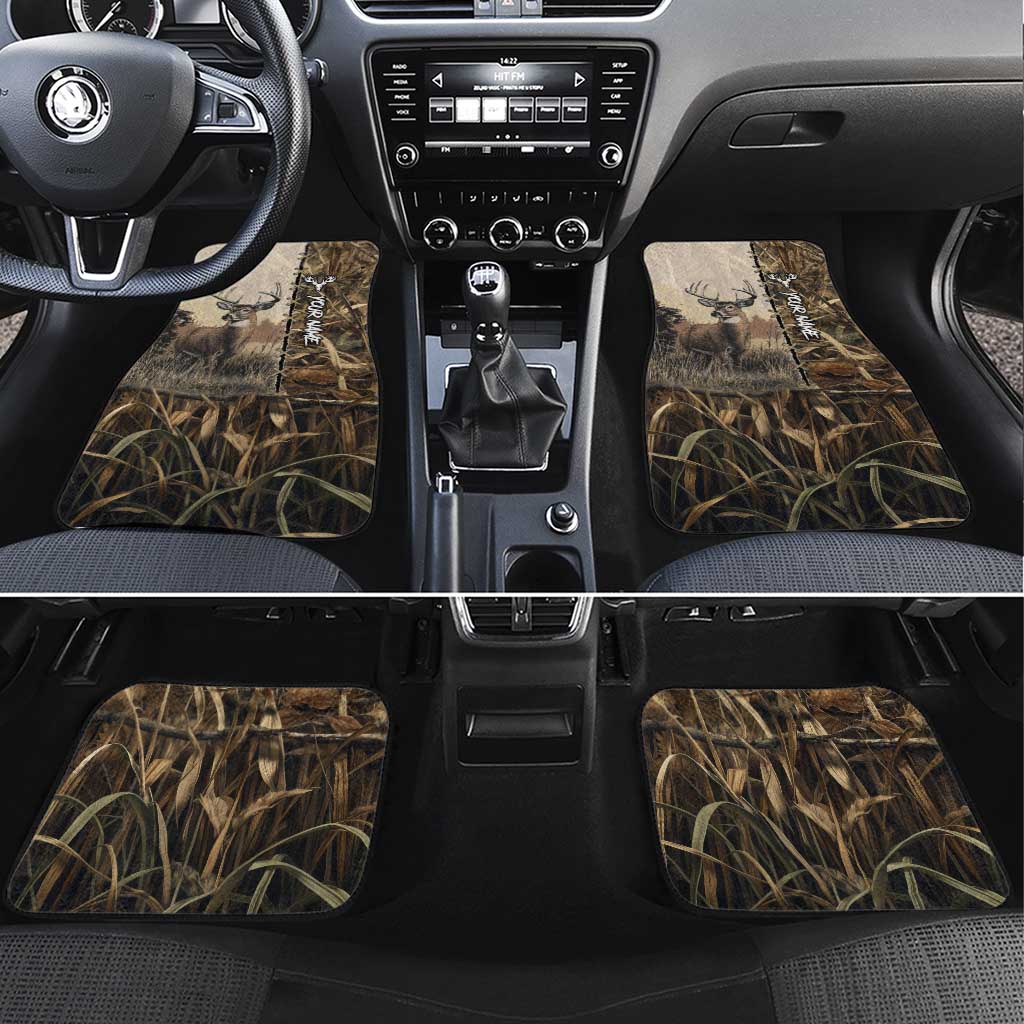 Personalized Born to Hunt Car Mats Deer Hunting Lacing Detail and Camo Traditional