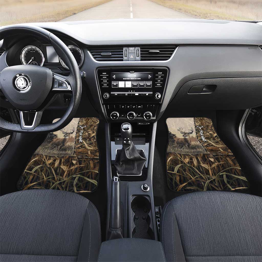 Personalized Born to Hunt Car Mats Deer Hunting Lacing Detail and Camo Traditional