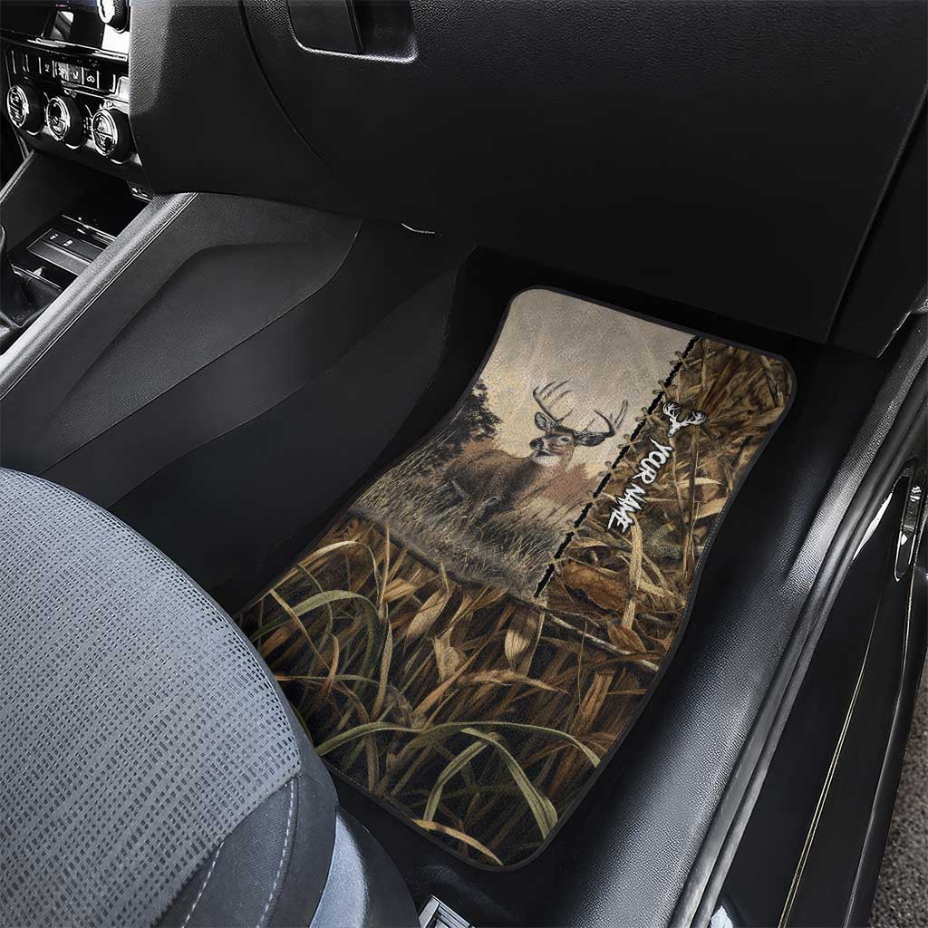 Personalized Born to Hunt Car Mats Deer Hunting Lacing Detail and Camo Traditional