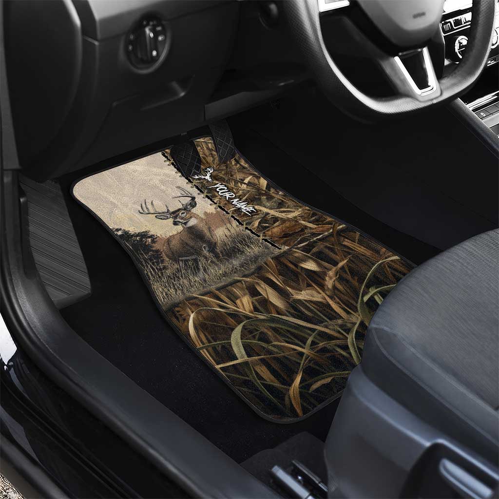 Personalized Born to Hunt Car Mats Deer Hunting Lacing Detail and Camo Traditional