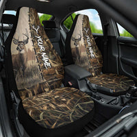 Personalized Born to Hunt Car Seat Cover Deer Hunting Lacing Detail and Camo Traditional