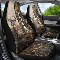 Personalized Born to Hunt Car Seat Cover Deer Hunting Lacing Detail and Camo Traditional