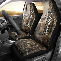 Personalized Born to Hunt Car Seat Cover Deer Hunting Lacing Detail and Camo Traditional