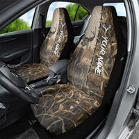 Personalized Born to Hunt Car Seat Cover Deer Hunting Lacing Detail and Camo Traditional