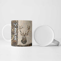 Personalized Born to Hunt Ceramic Mug Deer Hunting Lacing Detail and Camo Traditional