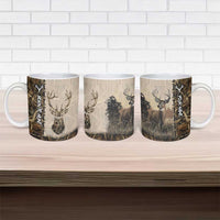 Personalized Born to Hunt Ceramic Mug Deer Hunting Lacing Detail and Camo Traditional