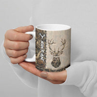 Personalized Born to Hunt Ceramic Mug Deer Hunting Lacing Detail and Camo Traditional