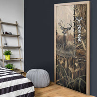 Personalized Born to Hunt Door Cover Deer Hunting Lacing Detail and Camo Traditional