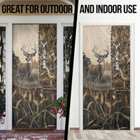 Personalized Born to Hunt Door Cover Deer Hunting Lacing Detail and Camo Traditional
