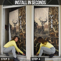Personalized Born to Hunt Door Cover Deer Hunting Lacing Detail and Camo Traditional