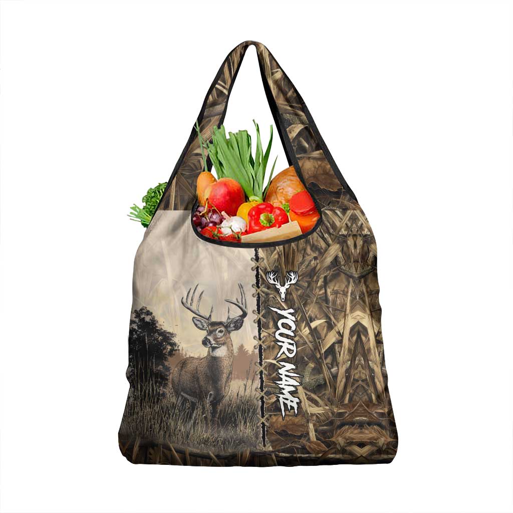 Personalized Born to Hunt Grocery Bag Deer Hunting Lacing Detail and Camo Traditional