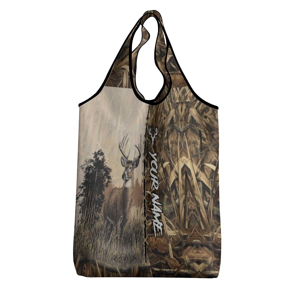 Personalized Born to Hunt Grocery Bag Deer Hunting Lacing Detail and Camo Traditional