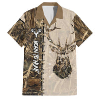 Personalized Born to Hunt Hawaiian Shirt Deer Hunting Lacing Detail and Camo Traditional
