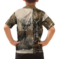 Personalized Born to Hunt Hawaiian Shirt Deer Hunting Lacing Detail and Camo Traditional