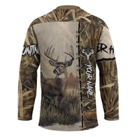 Personalized Born to Hunt Hockey Jersey Deer Hunting Lacing Detail and Camo Traditional