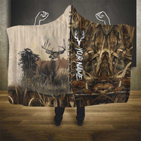 Personalized Born to Hunt Hooded Blanket Deer Hunting Lacing Detail and Camo Traditional