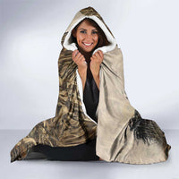 Personalized Born to Hunt Hooded Blanket Deer Hunting Lacing Detail and Camo Traditional