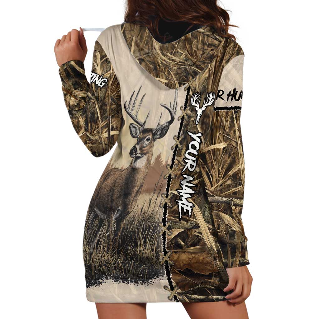 Personalized Born to Hunt Hoodie Dress Deer Hunting Lacing Detail and Camo Traditional