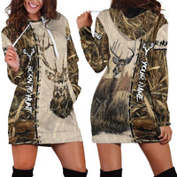 Personalized Born to Hunt Hoodie Dress Deer Hunting Lacing Detail and Camo Traditional