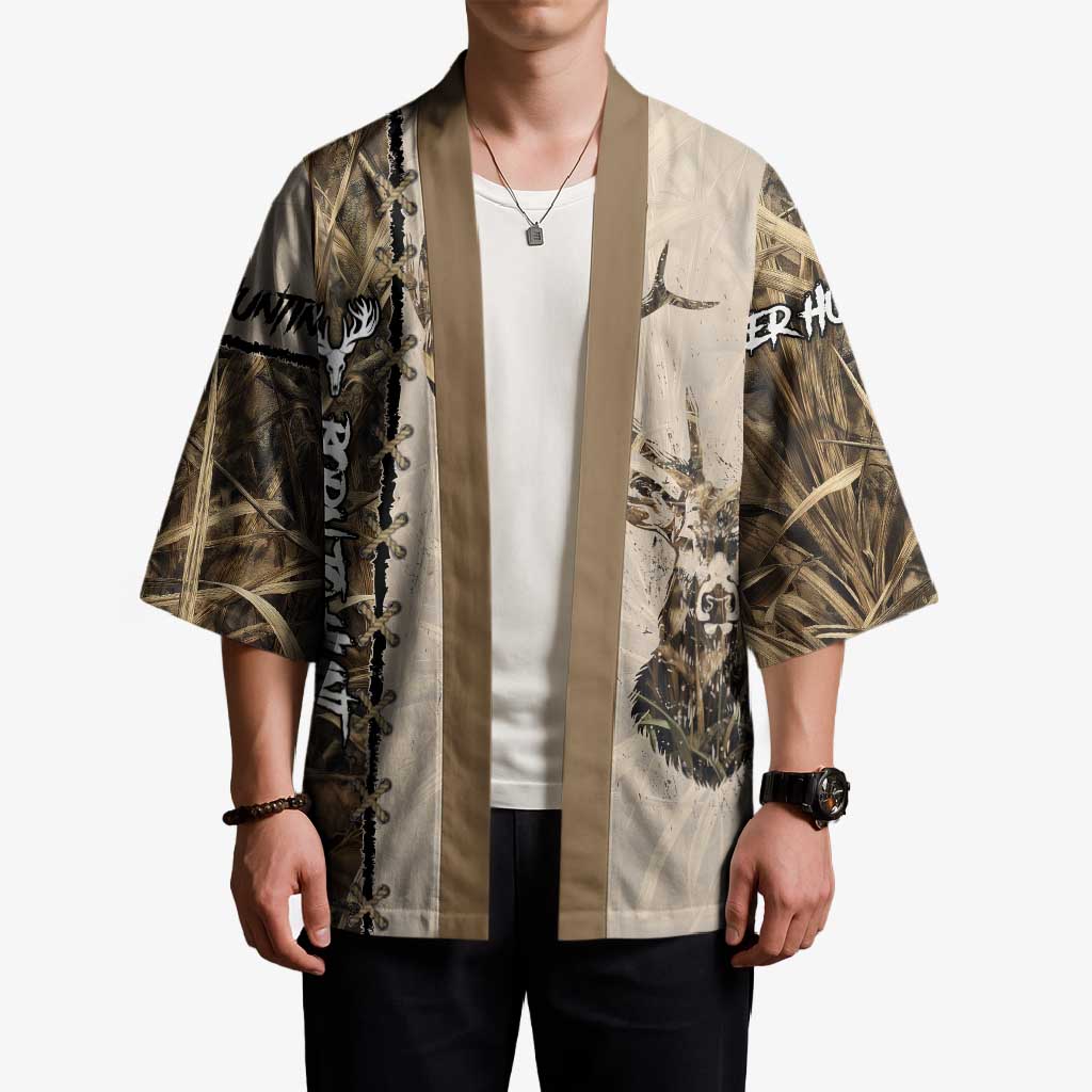 Personalized Born to Hunt Kimono Deer Hunting Lacing Detail and Camo Traditional