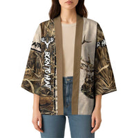 Personalized Born to Hunt Kimono Deer Hunting Lacing Detail and Camo Traditional