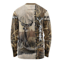Personalized Born to Hunt Long Sleeve Shirt Deer Hunting Lacing Detail and Camo Traditional