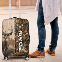 Personalized Born to Hunt Luggage Cover Deer Hunting Lacing Detail and Camo Traditional