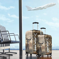 Personalized Born to Hunt Luggage Cover Deer Hunting Lacing Detail and Camo Traditional
