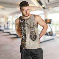Personalized Born to Hunt Men Tank Top Deer Hunting Lacing Detail and Camo Traditional