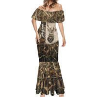 Personalized Born to Hunt Mermaid Dress Deer Hunting Lacing Detail and Camo Traditional