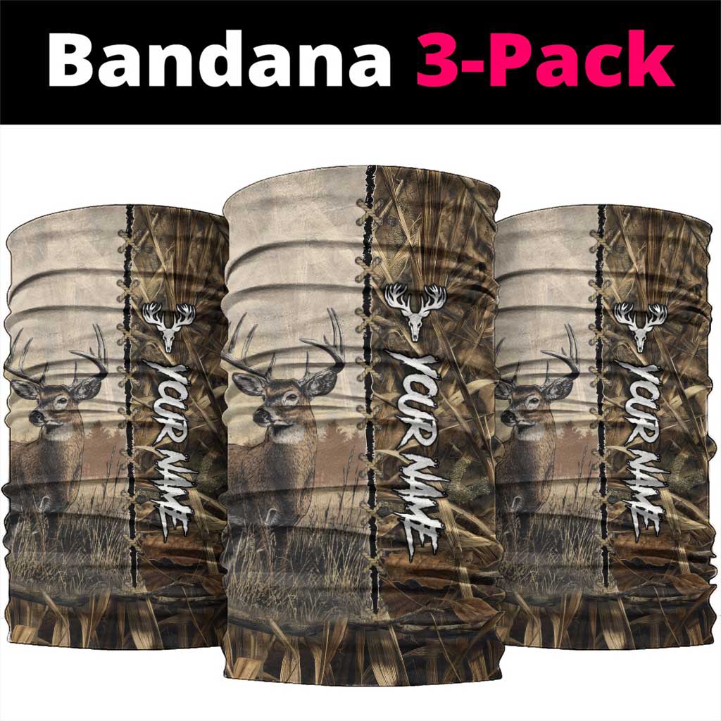 Personalized Born to Hunt Neck Gaiter Deer Hunting Lacing Detail and Camo Traditional