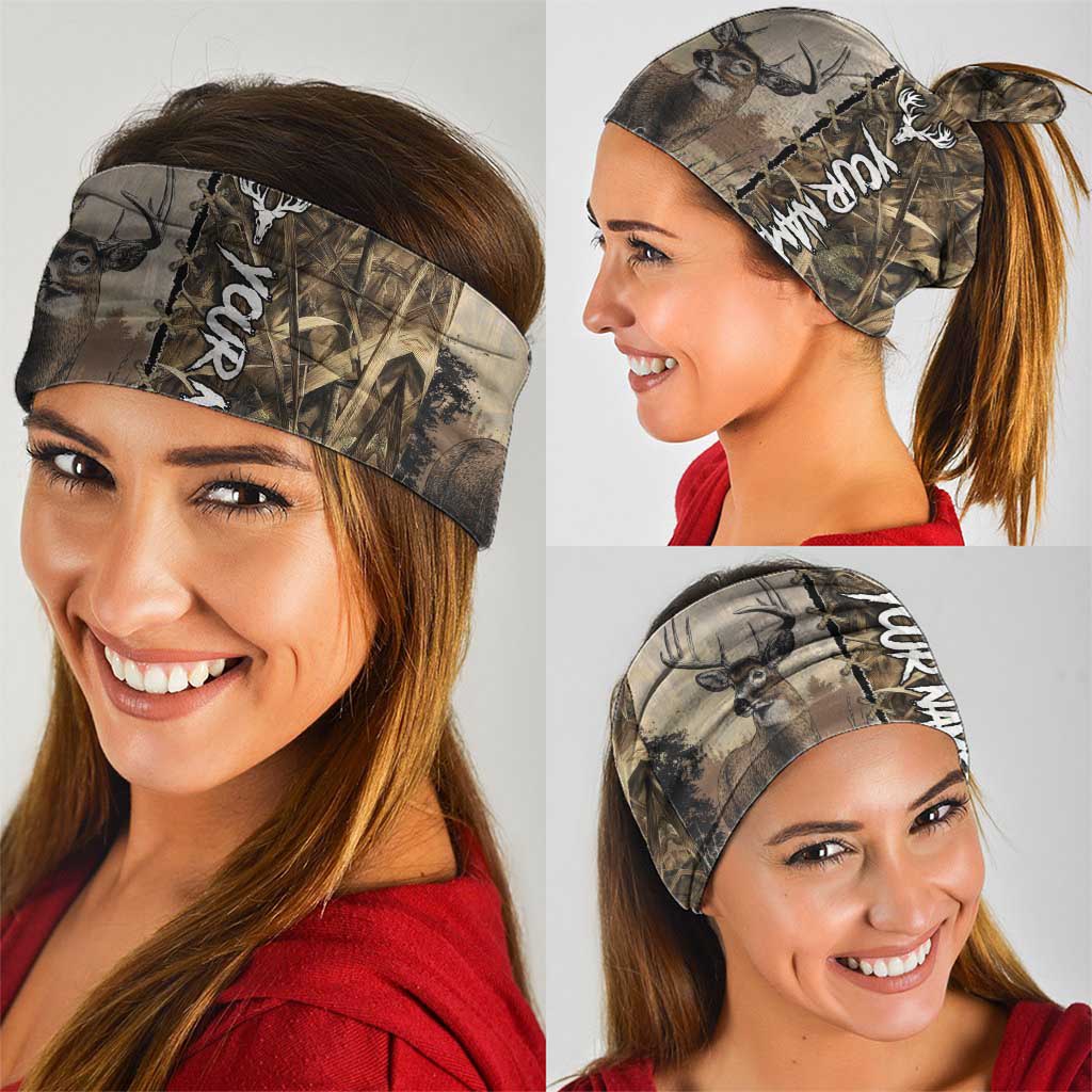 Personalized Born to Hunt Neck Gaiter Deer Hunting Lacing Detail and Camo Traditional
