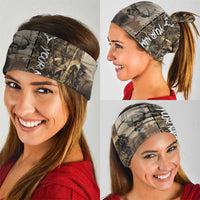 Personalized Born to Hunt Neck Gaiter Deer Hunting Lacing Detail and Camo Traditional