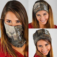 Personalized Born to Hunt Neck Gaiter Deer Hunting Lacing Detail and Camo Traditional