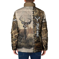 Personalized Born to Hunt Padded Jacket Deer Hunting Lacing Detail and Camo Traditional