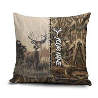 Personalized Born to Hunt Pillow Cover Deer Hunting Lacing Detail and Camo Traditional