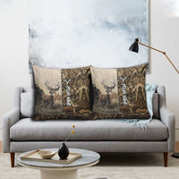 Personalized Born to Hunt Pillow Cover Deer Hunting Lacing Detail and Camo Traditional
