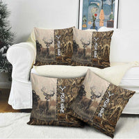 Personalized Born to Hunt Pillow Cover Deer Hunting Lacing Detail and Camo Traditional